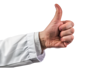 scientist's gesture suitable for congratulating scientific achievements or important events.