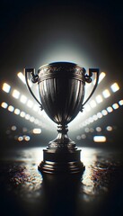 Trophy in dark tones with blurred background
