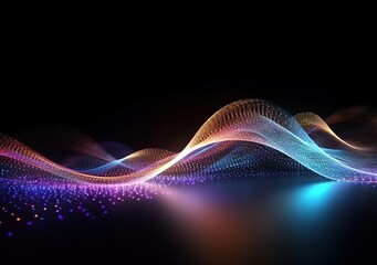 sparkle luminous wave colorful background, technology background
