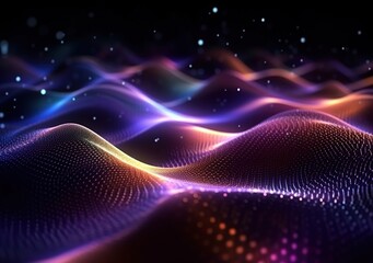 sparkle luminous wave colorful background, technology background