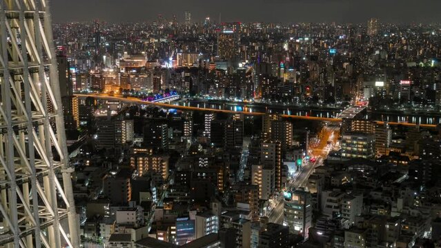 Time lapse of Tokyo Cityscape with various building skyscraper, Japan