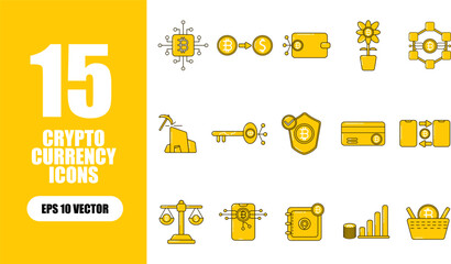 Fototapeta premium Cryptocurrency Icon Collection