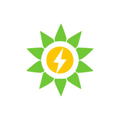 green energy plant logo vector illustration template design