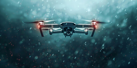 Drone flying over  - obrazy, fototapety, plakaty