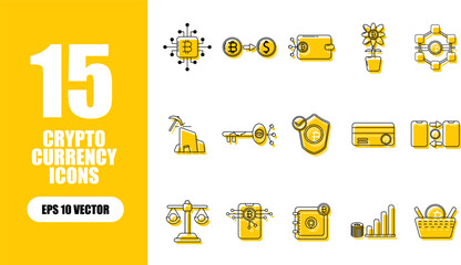 Fototapeta premium Cryptocurrency Icon Collection