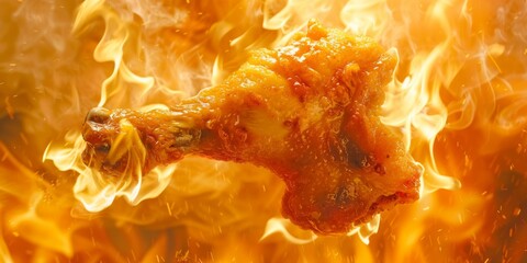 Fried chicken leg background