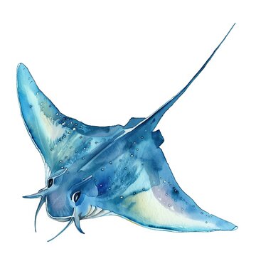 recommend clip art: Stingray water color style,isolate on white,Clip art