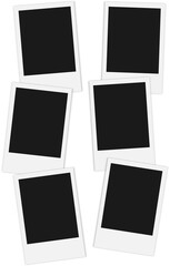 set of polaroid photo frames on transparent background