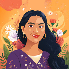 happy woman day illustrations for social media posts