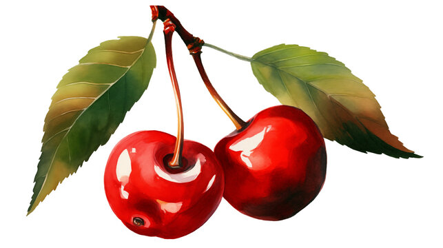 cherry　写真のR 1個 Cherries On White