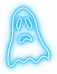 neon halloween ghost icon for halloween party decoration
