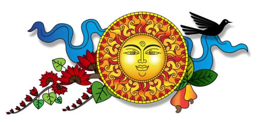Foto op Aluminium Sinhala New Year Sun and Sri Lankan traditional decorations  © gmBot