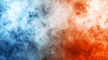 Fiery Red and Cool Blue Smoke Fusion on Abstract Background