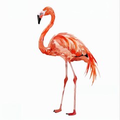 Flamingo water color style,isolate on white,Clip art 