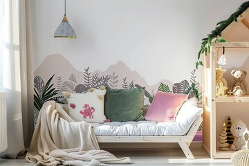 Sofa mockup, sofa in living room, wall mockup, wall to hang pictures, wall, sofa, living room, interior mockup