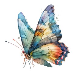Bright Butterfly Illustration on White Background