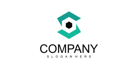 Simple polygon logo design |premium vector
