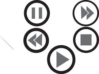 Media Player Buttons icon set, Play and pause buttons sign, Video Audio Player button symbol, vector illustration. Eps10.