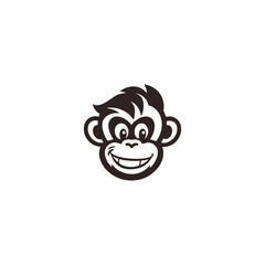 Monkey head logo templatevector