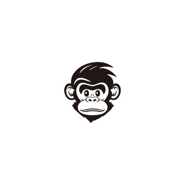 Monkey head logo templatevector