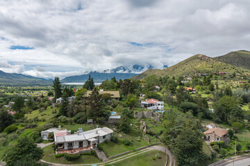 Fototapeta na wymiar Aerial view of Tafi del Valle in Tucuman Argentina.