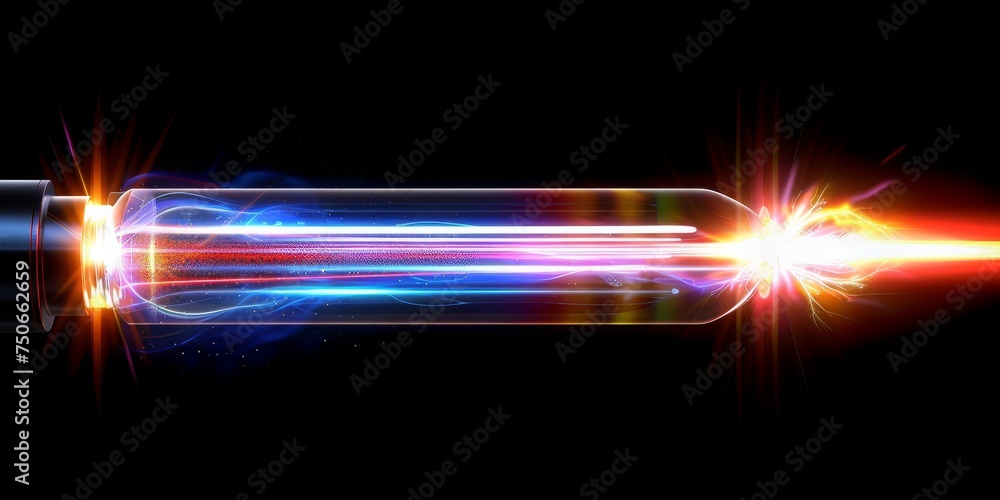 Fototapete Visualizing Particle Acceleration in a High-Energy Physics Experiment, Generative AI
