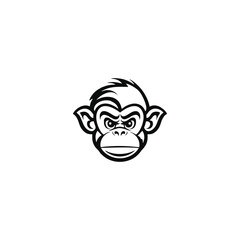 Monkey head logo templatevector