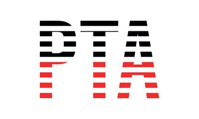 PTA three initial letter iconic line negative space minimal logo design vector template. monogram, abstract, wordmark, business, typography, minimalist, brand, company, flat, modern, unique, simple