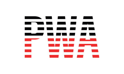 PWA three initial letter iconic line negative space minimal logo design vector template. monogram, abstract, wordmark, business, typography, minimalist, brand, company, flat, modern, unique, simple