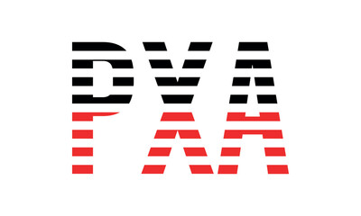 PXA three initial letter iconic line negative space minimal logo design vector template. monogram, abstract, wordmark, business, typography, minimalist, brand, company, flat, modern, unique, simple