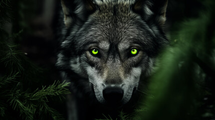 Up Close Portrait of a Wolf