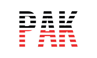 PAK three initial letter iconic line negative space minimal logo design vector template. monogram, abstract, wordmark, business, typography, minimalist, brand, company, flat, modern, unique, simple