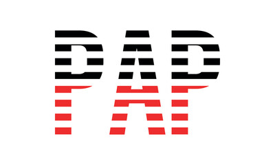 PAP three initial letter iconic line negative space minimal logo design vector template. monogram, abstract, wordmark, business, typography, minimalist, brand, company, flat, modern, unique, simple