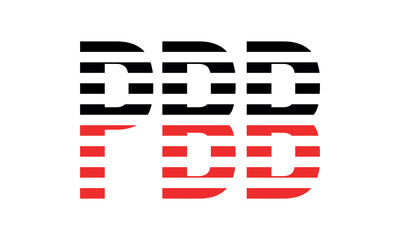 PBB three initial letter iconic line negative space minimal logo design vector template. monogram, abstract, wordmark, business, typography, minimalist, brand, company, flat, modern, unique, simple