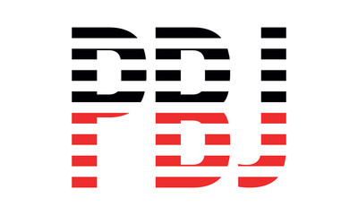 PBJ three initial letter iconic line negative space minimal logo design vector template. monogram, abstract, wordmark, business, typography, minimalist, brand, company, flat, modern, unique, simple