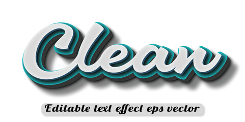 Clean 3d text effect editable 3d style