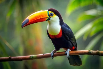 Zelfklevend Fotobehang Colorful Toco Toucan tropical bird  © Lalin T