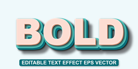 Bold 3d text effect editable 3d style