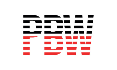 PBW three initial letter iconic line negative space minimal logo design vector template. monogram, abstract, wordmark, business, typography, minimalist, brand, company, flat, modern, unique, simple