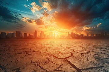 Foto op Plexiglas Meteorological impact of climate change, drought. generative ai © JIRMoronta