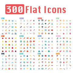 300 flat icon set