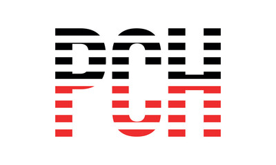 PCH three initial letter iconic line negative space minimal logo design vector template. monogram, abstract, wordmark, business, typography, minimalist, brand, company, flat, modern, unique, simple