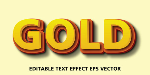 Gold 3d text effect editable 3d style