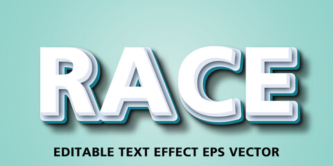 Race 3d text effect editable 3d style