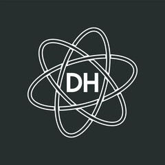 DH letter logo design on white background. DH logo. DH creative initials letter Monogram logo icon concept. DH letter design
