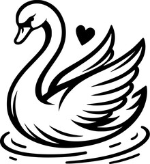 Fototapeta premium black and white swan