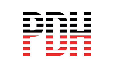 PDH three initial letter iconic line negative space minimal logo design vector template. monogram, abstract, wordmark, business, typography, minimalist, brand, company, flat, modern, unique, simple