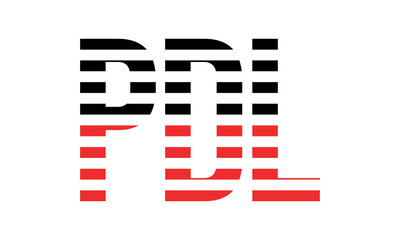 PDL three initial letter iconic line negative space minimal logo design vector template. monogram, abstract, wordmark, business, typography, minimalist, brand, company, flat, modern, unique, simple