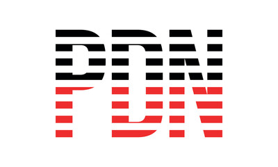 PDN three initial letter iconic line negative space minimal logo design vector template. monogram, abstract, wordmark, business, typography, minimalist, brand, company, flat, modern, unique, simple