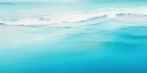 Fototapeta premium Abstract watercolor soft blue print sea water ocean background. Soft blue sea watercolor liquid fluid texture background.